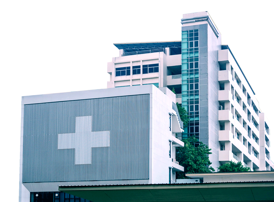 Modern hospital main building
